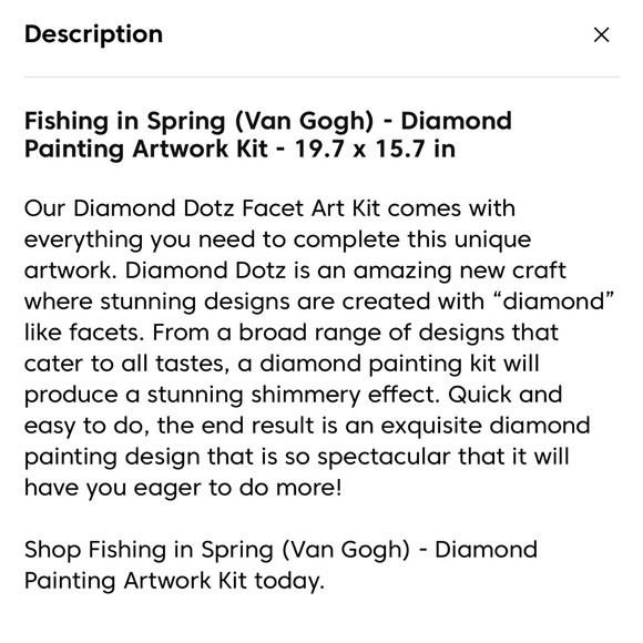 Diamond Dotz Fishing In Spring (Van Gogh) DD9.036 - Picture 4 of 5